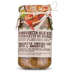 La Bruschetta alle olive e straccetti di acciughe