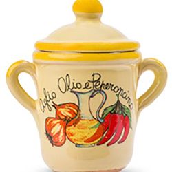 Spezia “aglio, olio e peperoncino” in coccio in ceramica artigianale