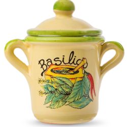 Basilico in coccio in ceramica artigianale
