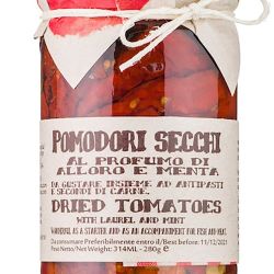 Pomodori secchi, alloro ed erbe aromatiche