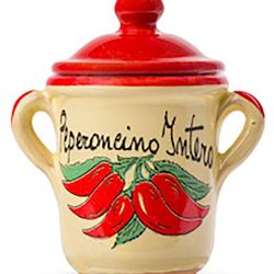 Peperoncino piccante intero in coccio in ceramica artigianale